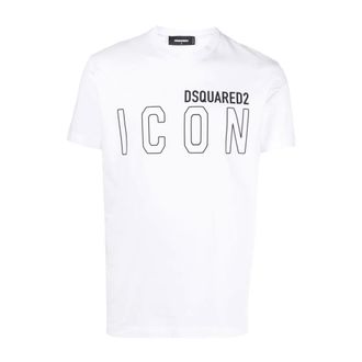 Dsquared2 T-Shirts, male, White, 2XL, Icon Outline T-shirt