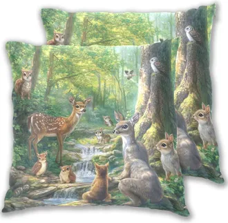 OEM Fundas De Almohada De 18x18 Pulgadas, Paquete De 2, Tela De Felpa De Algod&oacute;n Puro, Fundas De Almohada Cuadradas Decorativas Con Bordes Cosidos, Adecua