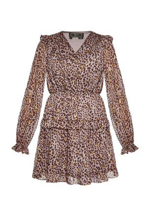 Faina Jurk Dames Lichtgrijs veelkleurig