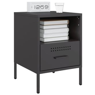 Berkfield Home Sturdy Bedside Cabinets 2 pcs Black 36x39x50.5 cm Steel