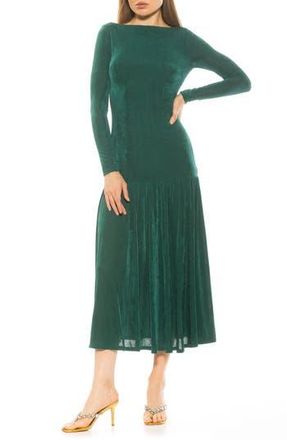 Alexia Admor Khaite Long Sleeve Midi Dress in Emerald at Nordstrom Rack, Size X-Large