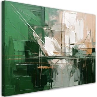 Artgeist Artgeist - Quadro su tela, Verde e beige - 100x70