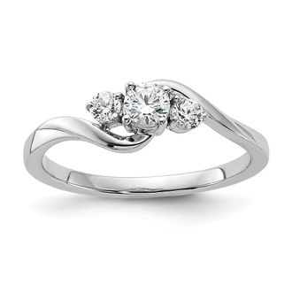 Diamond2Deal 14k White Gold Lab Grown Diamond Engagement Ring 0.33Ct Clarity- VS Color- G-H