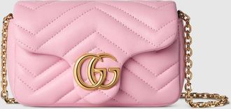Gucci GG Marmont Mini Shoulder Bag, Pink, Leather