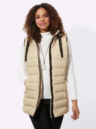 Casual Looks Steppweste CASUAL LOOKS, Damen, Gr. 40, beige (sand), 100% Polyester, unifarben, Westen Steppweste