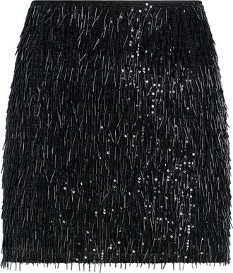 Cinq à Sept Leia verfraaide mini-rok - Zwart