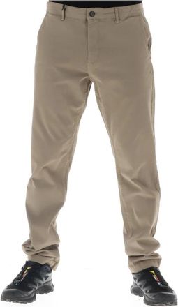 Lyle & Scott Katoenen broek met zakken en ritssluiting - Heren - Slim Fit Broeken - Beige - W33 - Katoen - Broeken