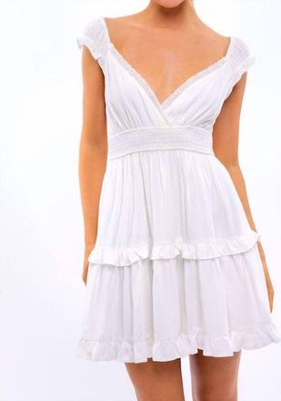 Le Lis Blanc Deux Love Note Ruffle Mini Dress In White