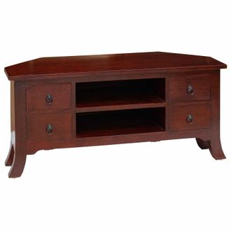 vidaXL Mueble De Tv Marr&oacute;n 100 X 40,5 X 46 Cm Madera De Caoba S&oacute;lida Vidaxl