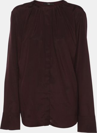 HUGO BOSS Boss By Hugo Boss Dark Burgundy Satin Long Sleeve Shirt