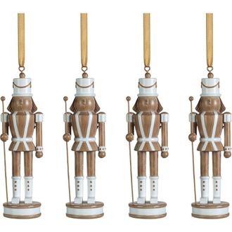 Zodax Gelsey Set of 4 Nutcracker Pole Ornaments in Brown at Nordstrom Rack