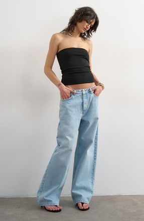 Topshop Stretch Cotton Tube Top in Black at Nordstrom, Size X-Small