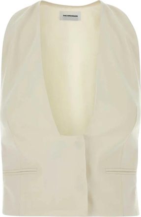 Andamane Stretch Gabardine Vest - Dames - Bodywarmers - Wit - XS - Wol - Jassen