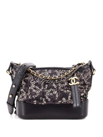Chanel Gabrielle Logo Motif Sequins Small hobo bag - Zwart