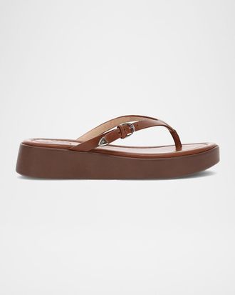 Frye Maya Leather Buckle Thong Sandals