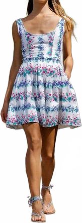 Luisa Beccaria Floral Printed Mini Dress In White/ Multi