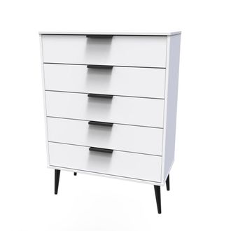 Welcome Furniture Helsinki Ready Assembled Chest of Drawers with 5 Drawers - White Matt - Welcome Furniture | TJ Hughes