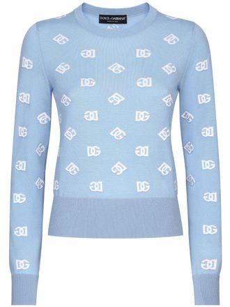 Dolce & Gabbana DNA Inlaid DG logo jumper - Blue