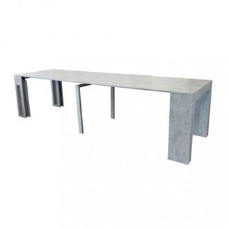 No Brand Tavolo consolle allungabile salvaspazio in mdf con struttura in metallo 90x50/300xH75 cm New Napoca - Grigio