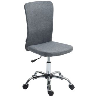 HOMCOM Armless Computer Desk Chair - Makeup Vanity Chair for Home - Grey | TJ Hughes