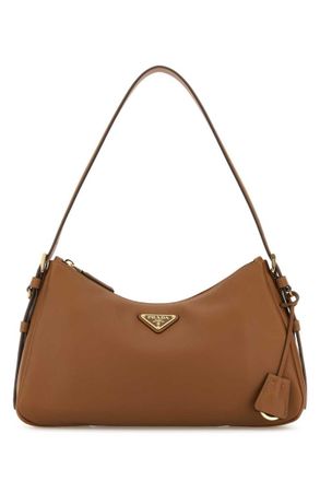 Prada Brown Logo Large Shoulder Bag