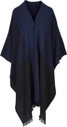 Akris Sciarpa design color-block e frange - Blu