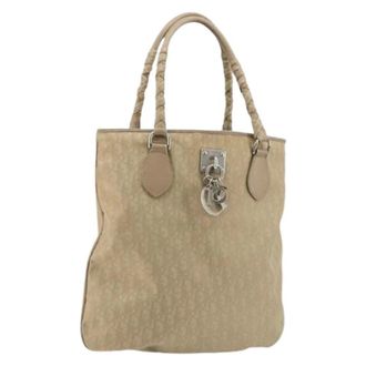 Dior Pre-owned Tote Bags, female, Beige, Size: ONE SIZE Pre-owned Trotter Canvas Tote Bag