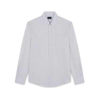 Paul & Shark Gestreept Mousseline Overhemd - Heren - Casual Overhemden - Beige - 4XL - Katoen - Overhemden