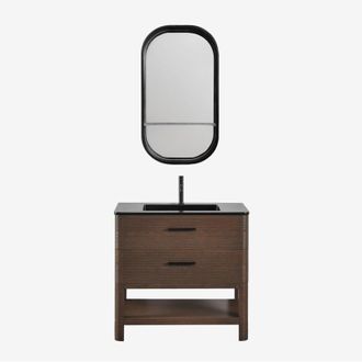 Sklum Sklum - Conjunto De Mueble De Ba&ntilde;o En Madera Con Lavabo Integrado Misene