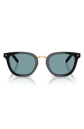 Prada 52mm Polarized Cat Eye Sunglasses in Black /Green Polar at Nordstrom