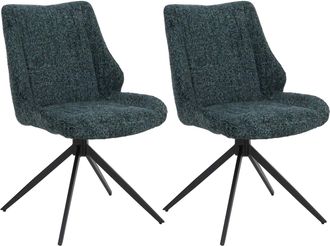 Hhg [nunca Usado] Juego De 2 Sillas De Comedor Hhg-961, Sillas De Cocina, Giratorias Con Funci&oacute;n &laquo;auto-return&raquo;, Tejido De Chenilla (410 G/m&sup2;) Con Certific