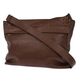 Bottega Veneta Pre-owned Cross Body Bags, female, Brown, Size: ONE SIZE Pre-owned Leather Shoulder Bag