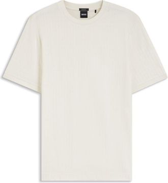 BOSS Geometric-jacquard T-shirt in cotton