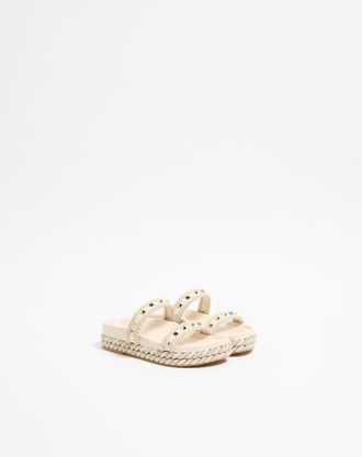 Valentino Garavani Sandalo Slide Rockstud In Vitello 20Mm Donna LIGHT IVORY 35