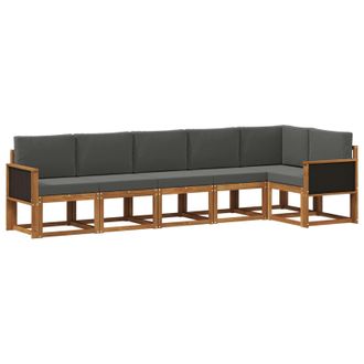 vidaXL Conjunto De Sof&aacute;s De Exterior 6 Pcs Natural Y Antracita Vidaxl