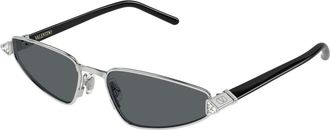 Valentino Sunglasses, female, Gray, Size: 57 MM V Logo Sunglasses