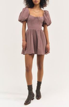 For Love & Lemons Florence Plaid Minidress in Burgundy at Nordstrom Rack, Size X-Large