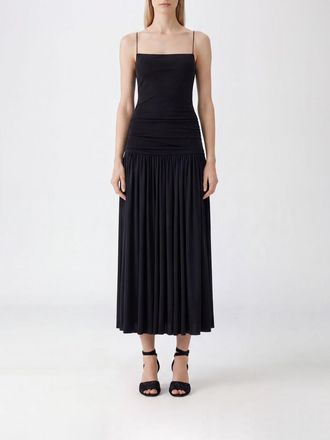 Jacquemus Abito midi La Robe Abiha plissettato in misto viscosa con spalline sottili
