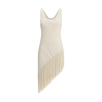 Gabriela Hearst Womens Mini Dress Fringe Detail - Ivory Silk - Size EU 40 (Womens)