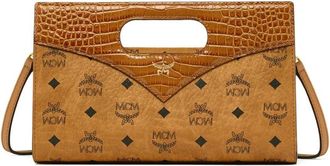 MCM Diamond draagtas in Visetos en leer met krokodillenprint - Dames - Schoudertassen - Bruin - ONE Size - Leer - Tassen