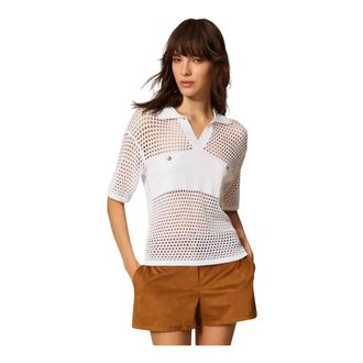 Twinset Dames, Tops, Wit, Maat: S