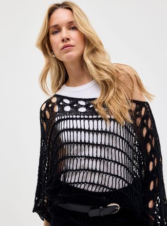 Contemporaine Womens Boat-neck crochet-effect sweater Exclusive collection from Italy