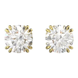 Swarovski Dames Oorknopjes Rondgeslepen Wit Goudlegeringlaag Stilla 5642595 - Dames - Oorbellen - Geel - ONE Size - Accessoires