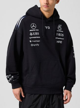 Yohji Yamamoto Mens Y-3 x Mercedes-AMG multi-logo hoodie