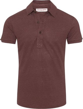 Orlebar Brown Linnen Polo Shirt met 3 Knopen - Heren - Polos - Rood - 2XL - Linnen - Tops