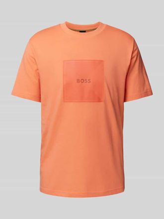 HUGO BOSS T-Shirt mit Label-Print in Lachs, Gr&ouml;&szlig;e M