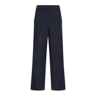 Part Two After Midnight Linen Blend Trousers - female - Part Two - Straight Trousers - Blue - S - Trousers