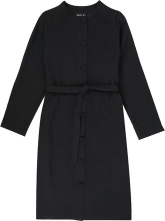agnès b. belted single-breasted coat - women - Polyester - 38 - Black