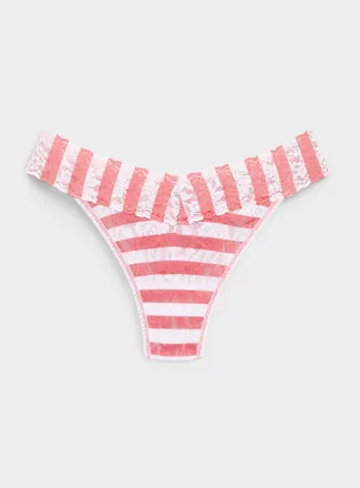 Hanky Panky Womens Printed stretch lace thong Nylon