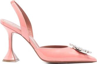 Amina Muaddi Begum Sling 95 - Dames - Pumps - Roze - 37 EU - Leer - Schoenen